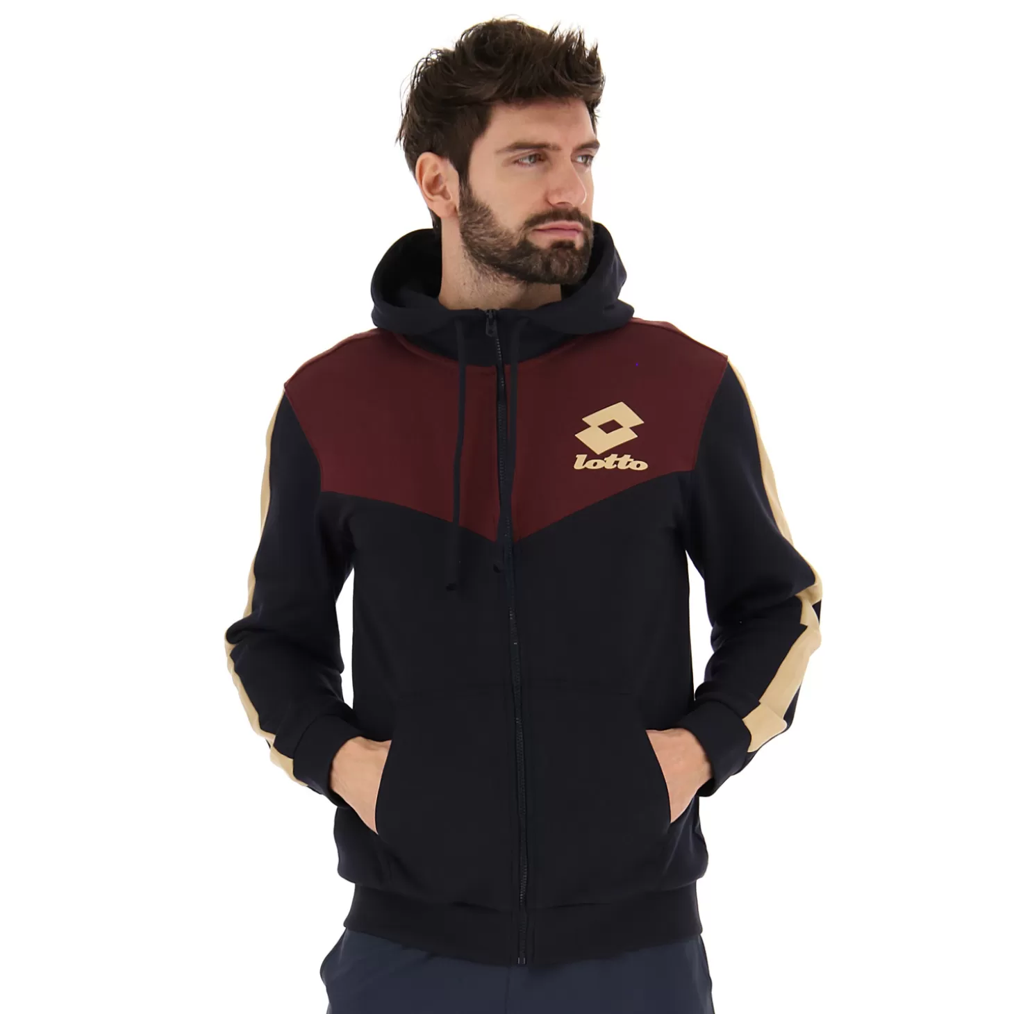 Lotto Athletica Lg Iii Sweat Fz Hd Fl | Herren Sweatshirts